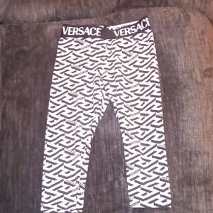 Versace Kids Monochrome Geometric Leggings